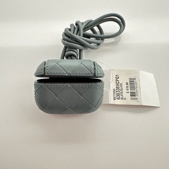 Bottega Veneta Intrecciato Apple Airpod Case Color SLATE NEW with Tag - Picture 4 of 8
